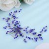 Teyglen Flower Wedding Hair Comb Bridal Blue Rhinestone Hair Comb Headband Wedding Hair Accessories Flower Headpiece Bridal Crystal Hair Piece for Women Girls