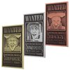 Exquisite Gaming: Digiplate Starter Pack - One Piece: Wanted Posters - 3 Collectible Metal Cards & Phone Stand, Copper-Gold-Silver Plates, Netflix