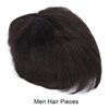 Men Hair Unit Wig Male Hair Pieces Short Wig, Black Short Straight Hair High Temperature Fiber Bald Head Fake Hair Wig, Head Top Short Straight Black Hair Wig