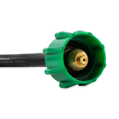 Camco Pigtail Propane Hose Connector|Designed to Connect to an RV or Trailer Propane Regulator|Safety Features Include Thermal Protection and Excess Flow Protection|12-inch (59053),Black and green