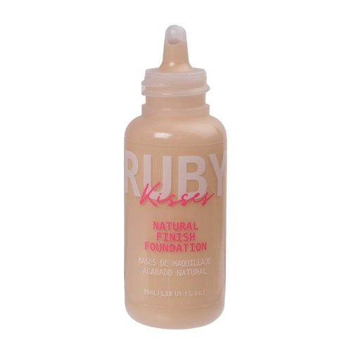 Ruby Kisses Liquid Foundation Medium Coverage, Lightweight, Natural Finish, Face Makeup for All Skin Type, Korean Makeup (Natural Beige)