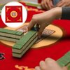 Juexica Mahjong Mat with Bag, Anti Slip Noise Reduction Table Cover Board Game Mat Mahjong Table Mat Mahjong Accessories Tablecloth Mahjong Paigow Poker Cards (Red)