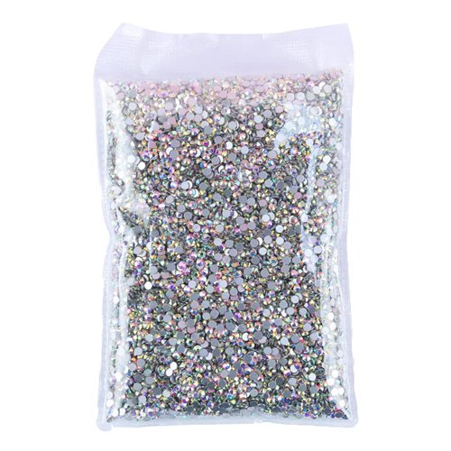 7200pcs Flatback Crystal Rhinestones Half Round Glue Fix Rhinestone for Crafts Nail Art（Crystal AB,SS6/1.9-2.1mm