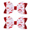 Sparkly Sequin Christmas Santa Hair Bows Red, PU Leather Glitter Hair Clips for Gilrs Sturdy Alligator Clip Cheer Hair Accessories for Christmas Xmas Holiday Festive Party Decor