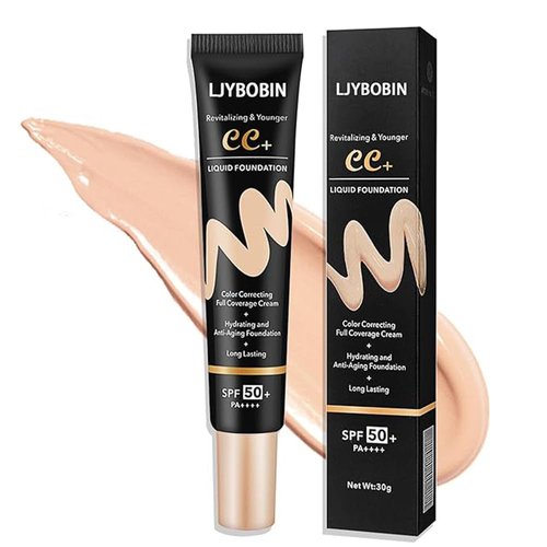 Hydrating CC Cream SPF 50+ PA++++, Full Coverage Waterproof BB Cream, Long Lasting Flawless Concealer for All Skin Types, Moisturizing Liquid Foundation for Men & Women (CC Cream, Natural)