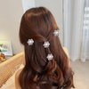 24 PCS Mini Pearl Hair Clips Rhinestone Flower Hair Clips Wedding hair Pins Sparkly Decorative Hair Clips for Women Girls Hair Accessories