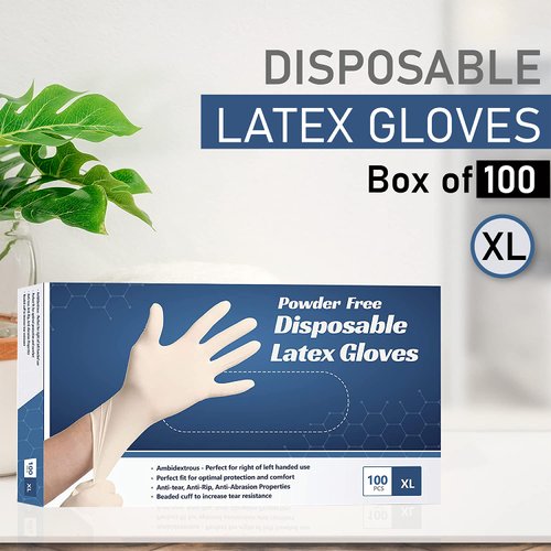 AroPaw Medium Disposable Powder Free Latex Gloves, Pack of 100