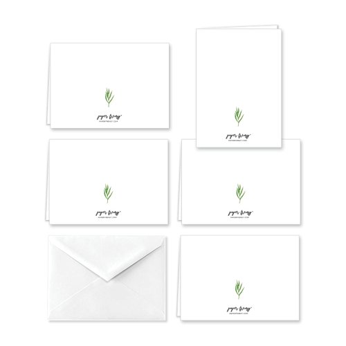 Paper Frenzy Elegant Ferns Thank You Note Cards and Envelopes - 25 pack