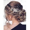 Barode Rhinestones Bridal Wedding Hair Pins Silver Flower Hairpin Pearl Bride Hair Accessories for Women and Girlss (Silver)