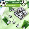 Huquary 30 Sets Sport Keychain Team Party Favors Acrylic DIY Name Keychains Soccer Softball Baseball Keychain Gift for Birthday Party Reward(White,Soccer)