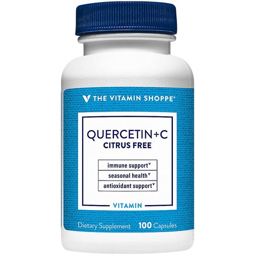 The Vitamin Shoppe Quercetin + Vitamin C, Citrus Free, Antioxidant That Supports A Healthy Immune for All Seasons (100 Capsules)