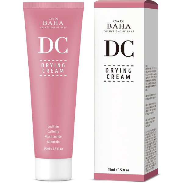 Cos De BAHA Drying Cream for Face Sebum Control Oily Skin Moisturizer with Hydrogenated Lecithin + Niacinamide 5% - Silicon Free, Alcohol Free, Facial Skin Conditioning, 1.5 Fl Oz (45ml)