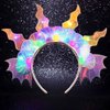Zoestar Light Up Mermaid Costume Headband Glowing Seashell Pearl Hair Bands Sparkly Rave Festival Hair Accessories for Women