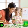 300 Pieces Green Glitter Shamrock Foam Stickers for St Patrick's Day - Lucky Clover Foam Stickers for Kids, St. Patricks Day Irish Party Decoration Craft Supply Self Adhesive Seals for Window Wall