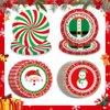 AIBIIN 80 pcs Christmas Paper Plates 9 Inch Christmas Disposable Plates Santa Christmas Party Decorations Plates Christmas Dinnerware Set Xmas Christmas Dinner Plates Holiday Party Supplies