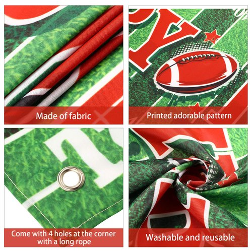 Football Birthday Party Decorations Birthday Sports Themed Backdrop Banner Supplies Super Football Game Fan Supplies Game Sports Fan Birthday Party Supplies Favors (70.8 x 15.7 Inch)