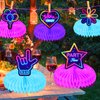 9Pcs Glow Honeycomb Centerpieces for Glow Party Decorations,Honeycomb Table Toppers, Glow Neon Party Decorations Baby Shower Wedding Party Neon Centerpieces for Tables