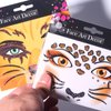 Leopards Lions Face Gem Sticker Halloween Face Tattoos Stickers Forest Animals Temporary Tattoos Stickers Glittery Eye Face Body Sticker for Makeup Halloween Face Decor 2 Sheets.(B-Leopards Lions)