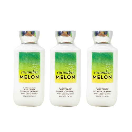 Bath & Body Works Cucumber Melon 24 Hour Moisture Body Lotion Set - Set of 3