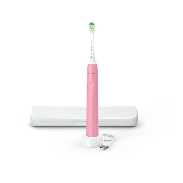 PHILIPS Sonicare Electric Toothbrush, Phillips Sonicare Rechargeable Toothbrush with Pressure Sensor, Sonic Electronic Toothbrush, Travel Case, Pink