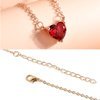 TseanYi Ruby Crystal Heart Necklace Love Heart Pendant Choker Necklace Red Heart Gem Necklace Ruby Love Neckalce Minimalist Gold Chain Necklace Chain