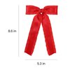 Red Ruffle Ribbon Hair Bow Clips Long Tail for Women Girls 5.5" Big Christmas New Year Satin Tassel Hair Barrettes Toddler Teens Kids Valentines Dress Decor Accessory Gift
