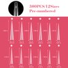 Lionvison 4XL Stiletto Nail Tips for Acrylic Nails Professional, 300PCS Clear Nail Tips Half Cover Extra Long Nail Tips French Artificial False Nails for Nail Salon Home DIY, 12 Sizes Fake Nail Tips