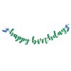 Talorine Surfing Happy Birthday Banner, Summer Beach Birthday Banner, Surfboard Sport Birthday Party Decorations Supplies, Green Glitter