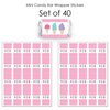 Big Dot of Happiness Scoop Up the Fun - Ice Cream - Mini Candy Bar Wrapper Stickers - Sprinkles Party Small Favors - 40 Count