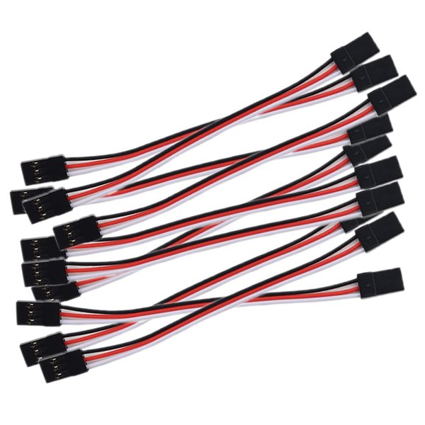 DIYmall 10pcs 3.93inch Male to Male JR Plug Servo Extension Lead 3Pin 100mm Servo Extension Cable for RC Plane Car