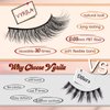 VYRILA Wispy Lashes 0.05mm PBT Fiber Natural Lashes, 0.2mm Superfine Band Cat Eye False Eyelashes, 5 Pairs Fluffy Strip Lashes Mink Lashes (Aura-5 Pairs In 1 Pack)