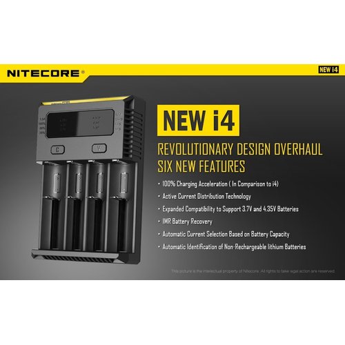 Nitecore New i4 2016 Intellicharger Smart Battery Charger for Li-ion IMR Ni-MH NiCd