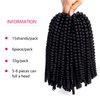 Spring Twist Hair Spring Twist Crochet Hair Spring Twist Braiding Hair 8 Inch 6 Packs 90strands For Passion Twist Butterfly Locs Crochet Braids Hair Synthetic Braiding Hair Extensions (8 Inch,1B)