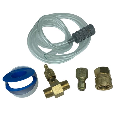 Sellerocity Pressure Washer Chemical Detergent Soap Kit Adjustable Down Stream in Line Injector 3-5 GPM 2.1 Orifice 3/8 Inch NPT Threaded