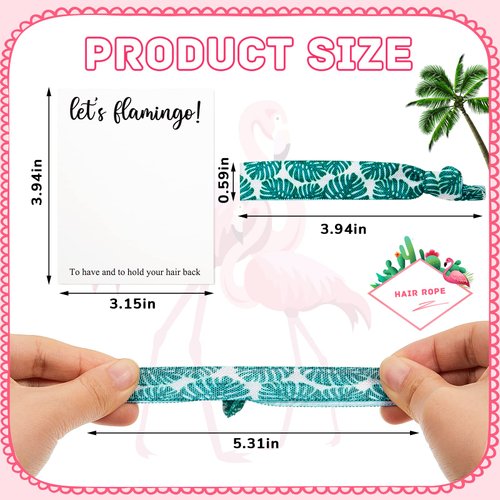 Weysat 30 Pieces Tropical Hair Ties Flamingo Bachelorette Party Favors for Beach Theme