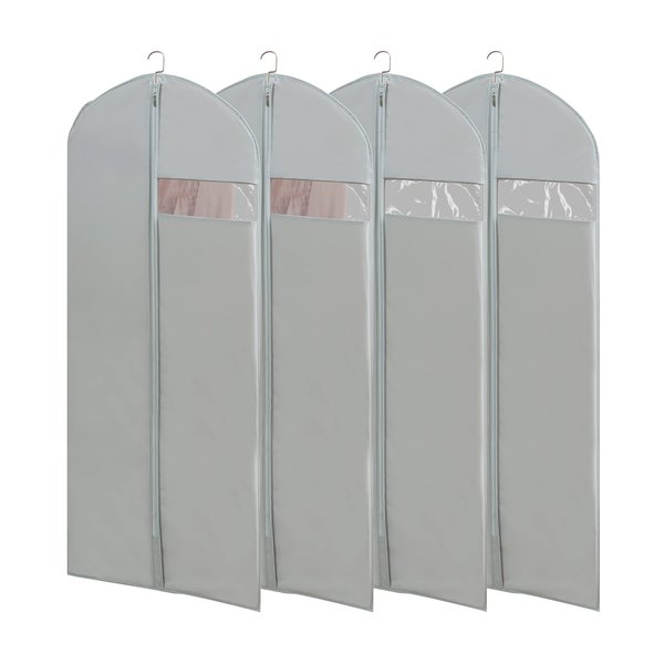 Dress Bags for Gowns Long, 65'' Long Dress Clear Garment Bag(Set of 4, 23.3'' X 65'')