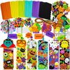 Winlyn 36 Sets Halloween Craft Kits Halloween Crafts DIY Halloween Bookmarks Art Sets Bats Monster Jack-O'-Lantern Ghost Foam Stickers Arts and Crafts for Kids Classroom Activities Holiday Fall Crafts