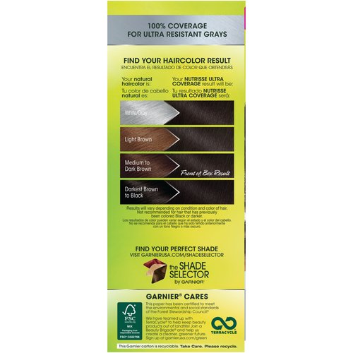 Garnier Nutrisse Ultra Coverage Hair Color, Deep Soft Black Hair Dye (Black Sesame) 200, Pack of 1