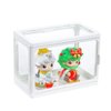Glass Display Case for Figures with Light Clear Display Stand for Collectibles Stackable Assemble Display Box for Action Figures Toys Dustproof Clear Storage Box Showcase for Pop Mart