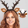 DUOJINSANXI Reindeer Antlers Headband, Reindeer Ears, Deer Antler Headband, Christmas Headband, Makeup Headband Animal, Christmas Costumes for Women Adults Christmas Halloween Cosplay Party Favors