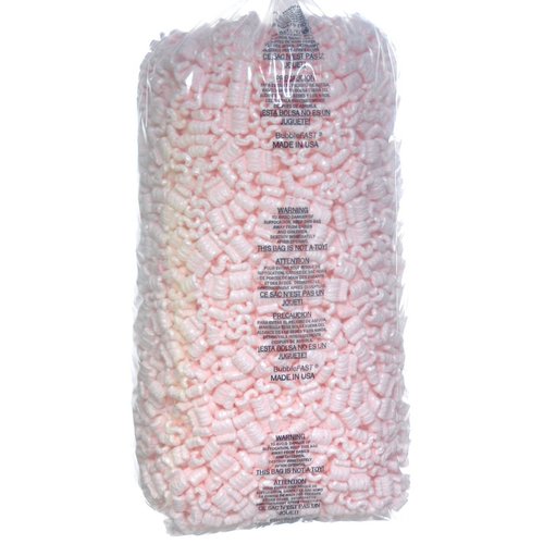 Bubblefast! 3.5 cu. ft. (22.5 Gallons) Pink Anti-Static Packing Peanuts Popcorn