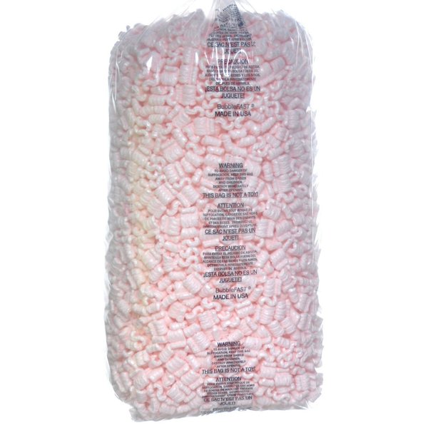 Bubblefast! 3.5 cu. ft. (22.5 Gallons) Pink Anti-Static Packing Peanuts Popcorn