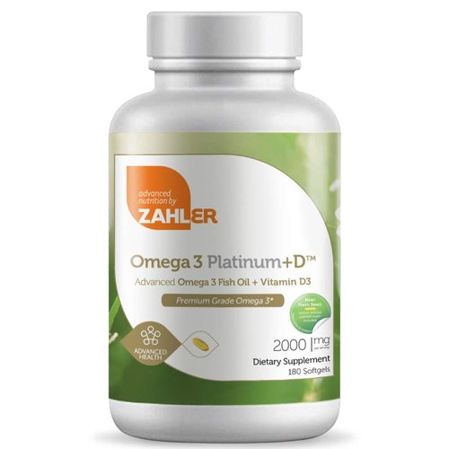 Zahler Omega 3 Platinum +D, All-Natural Pure Fish Oil Supplement, Burpless Softgel with No Fishy ...