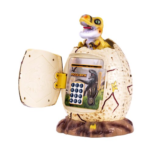 EVTHSU Dinosaur Egg ATM Piggy Bank for Boys,Kids Electronic Password Mini Safe for Real Money,Great Dino Decor Toys Gifts for Christmas Birthday Easter(White)