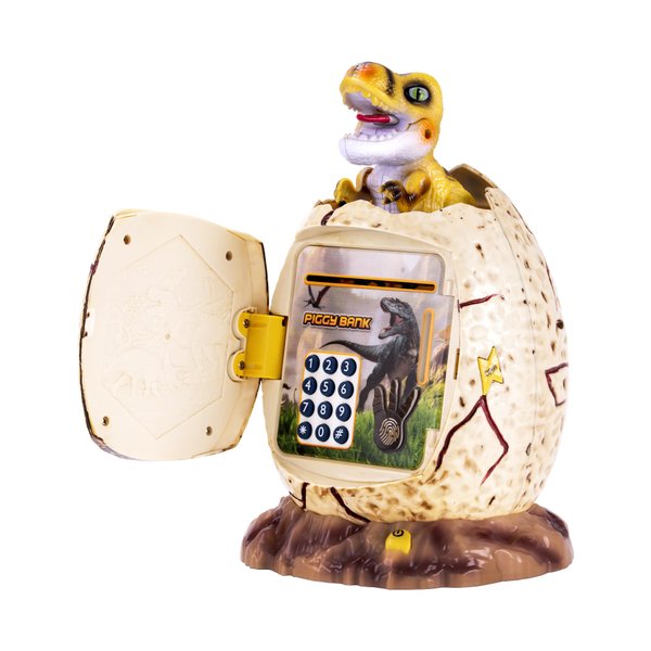 EVTHSU Dinosaur Egg ATM Piggy Bank for Boys,Kids Electronic Password Mini Safe for Real Money,Great Dino Decor Toys Gifts for Christmas Birthday Easter(White)