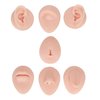 Soft Silicone Flexible Model Body Part Displays Set, Silicone Tongue Mouth Nose Eye Navel Ear Model for Piercing Practice and Jewelry Display Acupuncture Teaching Tool, Education (Light Skin Colour)