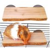 2Pcs Chinchilla Ledges Wooden Hamster Cage Platform Shelf Bird Perch Stand Platform Toys Cage Accessories for Rat Squirrel Gerbil Suger Glider 2.6" X 5.9"
