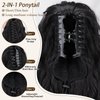 ORSUNCER Claw Clip Ponytail Extension 18" Curly Wavy Pony Tails Hair Extensions Layered Natural Looking Clip on Ponytails for Women Synthetic Hair Extensions (Black)
