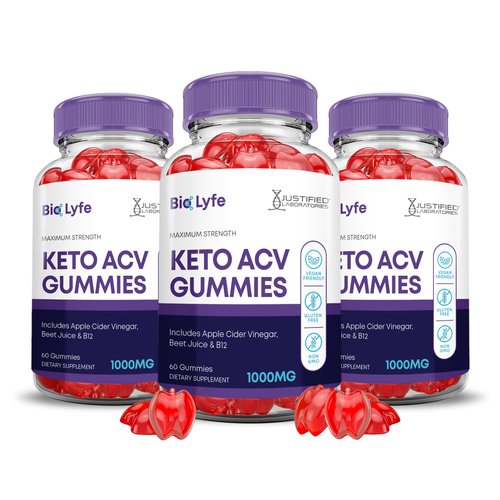 (3 Pack) Bio Lyfe Keto ACV Gummies Advanced Formula 1000MG Biolyfe Keto Gummies Apple Cider Vinegar Formulated with Pomegranate Beet Juice Powder B12 Vegan Non GMO 180 Gummys