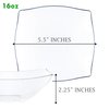 PLASTICPRO Disposable Square Serving Bowls, Party Snack or Salad Bowl, Plastic Clear or White Pack of 4 (16 OUNCE, Clear)